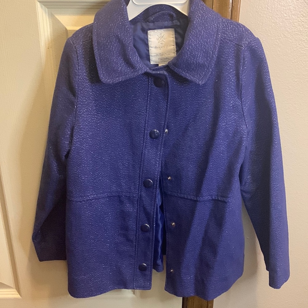 Toddler girls sparkly blue and silver jacket; excellent condition